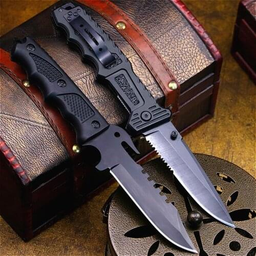Dehong USA sharp oxidized black outdoor camping knife jungle hunting straight knife folding knife North American tactical knife