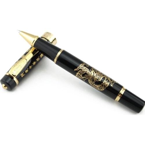LUOSHI Ballpoint pen 818 with the Chinese Dragon pattern pen - black
