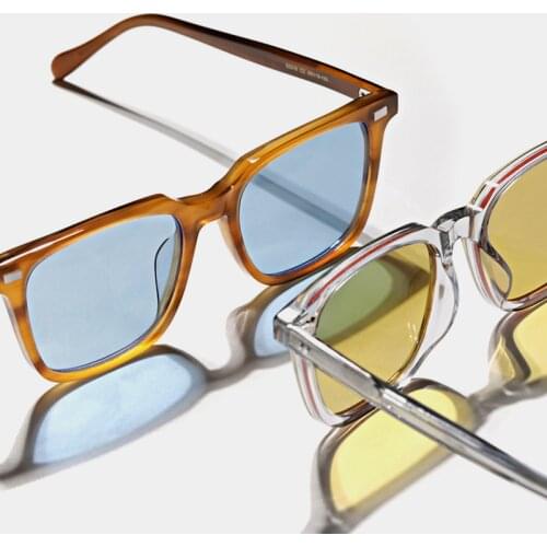 2021 New Fashion colorful sunglasses men high quality acetete square eyeglasses outdoor travel vintage SUN glasses