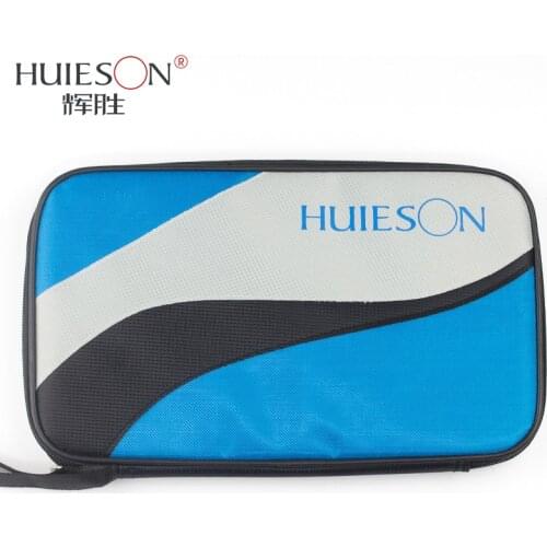 Huieson Rectangle Oxford Cloth Table Tennis Bag for Racket Lightweight Ping Pong Paddle Bat Container Case Blue Patchwork Color