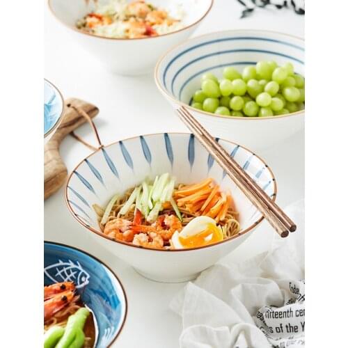 Japanese noodle bowl household ceramic soup noodle bowl instant noodle bowl noodle bowl single beef noodle bowl salad bowl