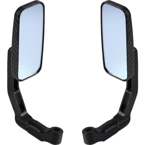 1 Pair Motorcycle Rear View Mirrors Bike Rectangle Rear View Mirrors 8mm 10mm Carbon Fiber 2colors Universal Car String New