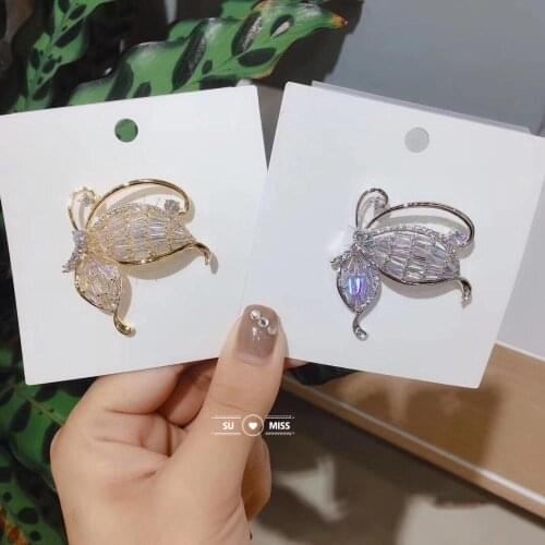 Free Shipping Crystal Brooch Pins For Women Butterfly Brooches Jewelry Fashion Wedding Party Bijoux Best Gift