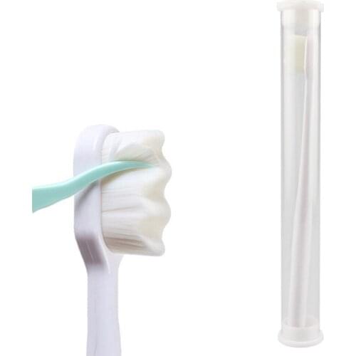 Fiber Toothbrush Ultra-fine Soft Hair Wave Nano Brush Eco Friendly Portable Travel Tooth Deep Cleaning Brush With Box Oral Care