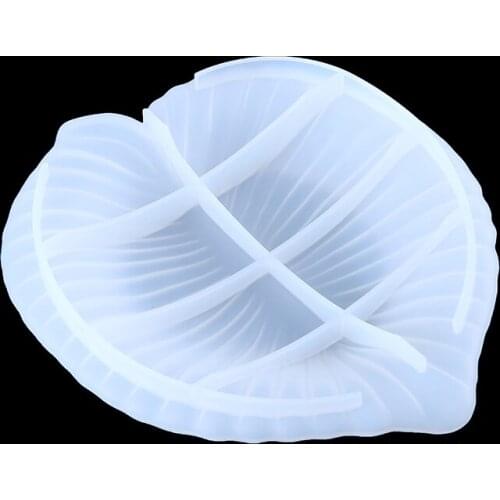 1pc New DIY Crafts Handmade Storage Case Epoxy Resin Mold Leaf Shape Plate Dish Casting Silicone Mould 16.2*14*2.6cm