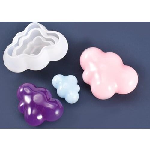 1Pc 3D Cloud Mould Soap Candle Mould Oil Aromatherapy Candle DIY Cloud Shape Candle Making 3D Silicone Mold
