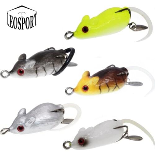 1Pcs mouse Lure 5cm 9.5g Fishing Lures Treble Hooks Top water Ray Frog Artificial Crank Strong Artificial Soft Bait
