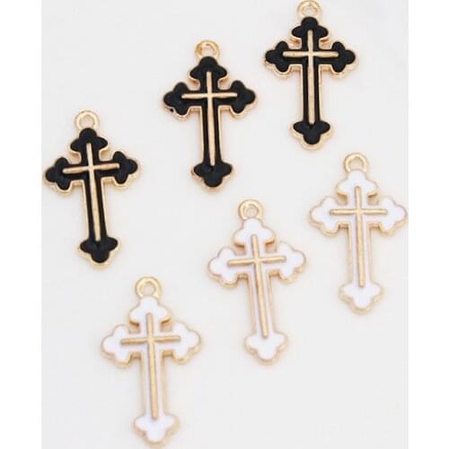 10pcs Enamel Metal Cross Charms Pendant for Jewelry Making Necklace Bracelet Earring DIY Jewelry Accessories