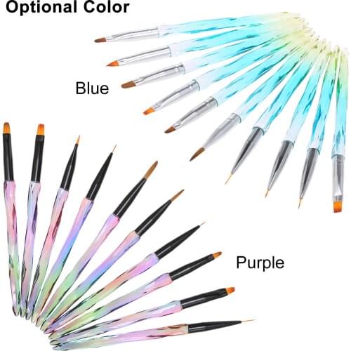 10pcs Nail Art Brush Kit Nail Art Tips UV Gel Nail Builder Brush Painting Drawing Pen Brush for Nail Art Design Manicure Tools