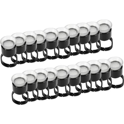 20Pcs Disposable Permanent Makeup Ring Tattoo Ink Pigment Sponge Cup Holder