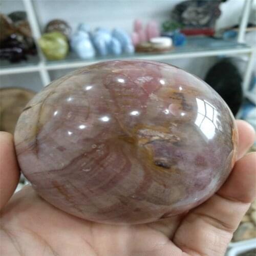 70mm Natural Petrified Wood Fossil Ball Polished Specimen Madagascar