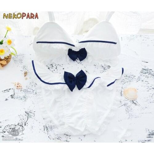White Maid Lace Trim Cute Japanese Milk Silk Bra & Panties Set Wirefree Soft Underwear Sleep Intimates Set Kawaii Lolita