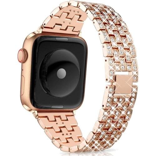 Luxury Diamond Bling Bracelet For Apple Watch Series 6 Strap 44mm 40mm iWatch 5 SE Band 42mm 38mm Straps For Apple Watch 3 Bands