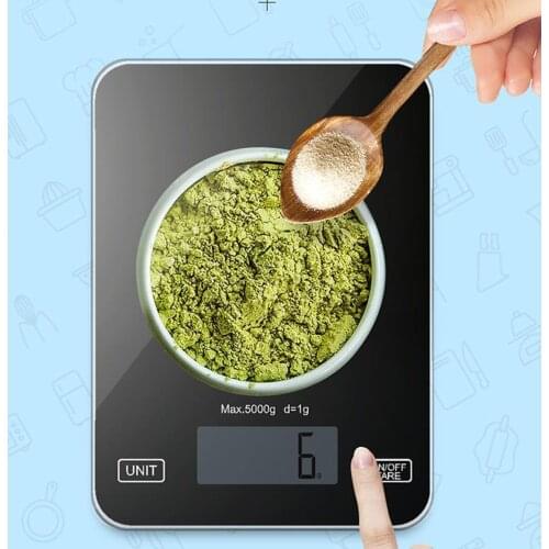 Digital Toughened Glass Scale 1g/5kg Food Scale Ultra Slim Tempered Glass LCD Display Kitchen Mesuring Tool
