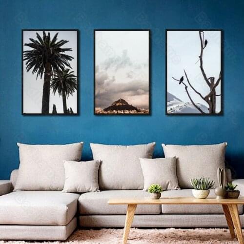 Living Room Decoration Painting Modern Minimalist Landscape Painting Sofa Background Wall Bedroom Bedside Black and White Mural