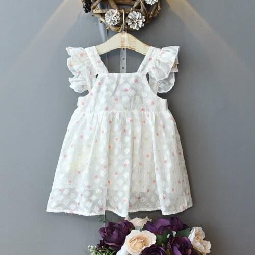 Children Dresses Bow Lace Sleeveless Princess Dress Baby Girls Fashion Backless Mesh Skirt Summer Foreign Dresses Kids Clothing