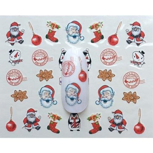 F01 Winter Snowflake Full Wraps Nail Art Water Transfer Stickers Christmas Style Manicure Decal DIY