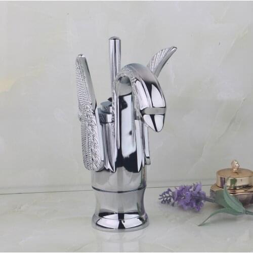 Swan Bathroom Chrome Faucet Brass Basin Single Hole Handle Sink Mixer Water Tap