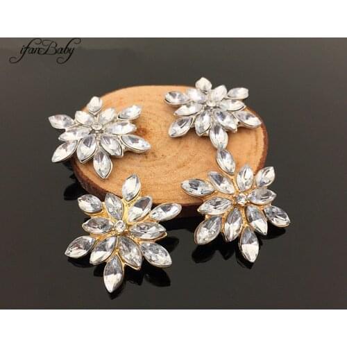 Alloy Button Flat back for Diy Accessories crystal rhinestone button