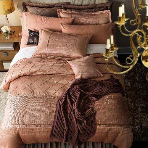 IvaRose 100% Silk Bedding Set 4/6pcs Queen King Size Bed Sheet Sets Bedclothes Solid Duvet Cover Set Sheet