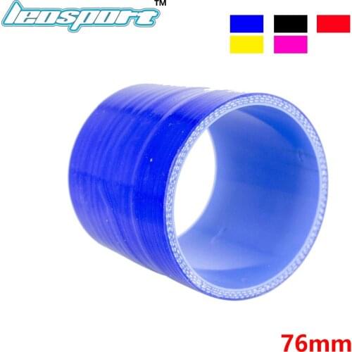 Leosport-3.0" 76mm Straight Silicone Intercooler Turbo Intake Pipe Coupler Hose