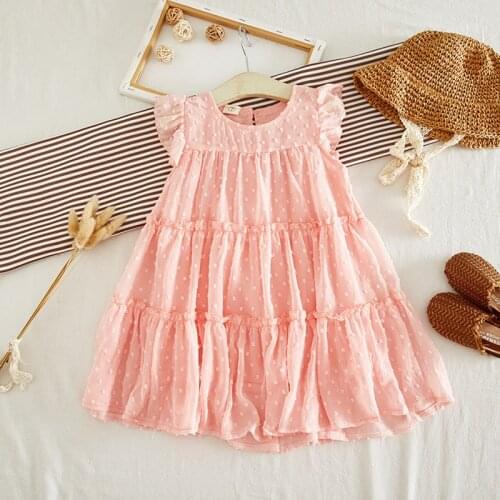 Summer Girl Dresses Soild Dresses Princess Girls Clothes Party Children Clothing Toddler Baby Kids Dresses Flower Girl Dresses