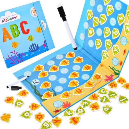 Montessori Magnetic Writing Board Toys Letters Blocks Alphabet Matching Educational Games Learning Toys Children Teaching Aids