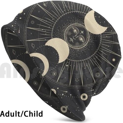 Mystical Moon Phase Hat 1578 Hat Astrology Zodiac Horoscope Moon Phase Celestial Black And