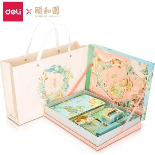 Deli Retro HandBook Set Gel pen Sign Pen For School Office Summer Palace Spring Breeze Notebook For Gift
