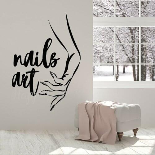 Nail Art Studio Window Posters Vinyl Wall Decal Beauty Salon Manicure Fashion Stickers Newly Removable Business Sign P538