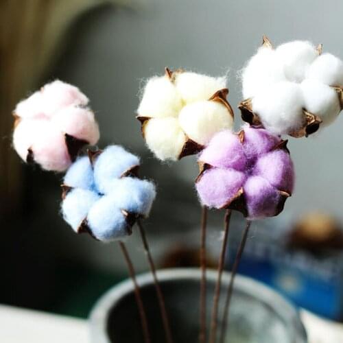 Natural Immortal Cotton Bouquet Home Dried Flower Living Room Bedroom Decorative Ornaments Elegant Wedding Valentines Day Gift
