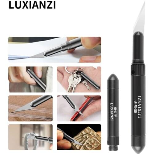 LUXIANZI Portable Metal Scalpel Knife Blades Set For Phone PCB DIY Repair Hand Tools Mini Cutter Knifes Carving Craft Knives