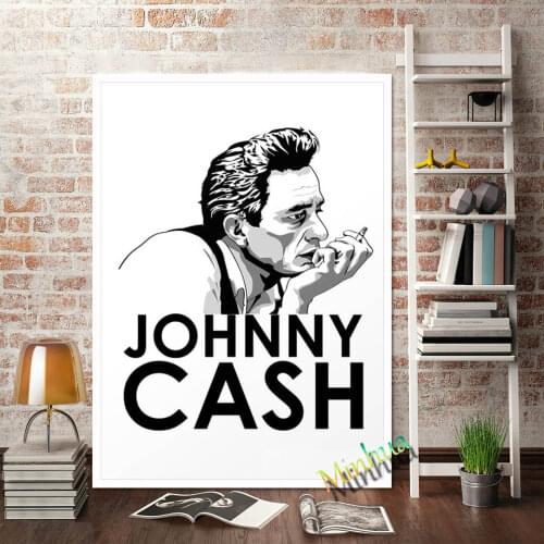 Johnny Cash Poster Rock Music Band Star Prints Wall Art Canvas Painting Wall Pictures For Living Room Home Decor Gift
