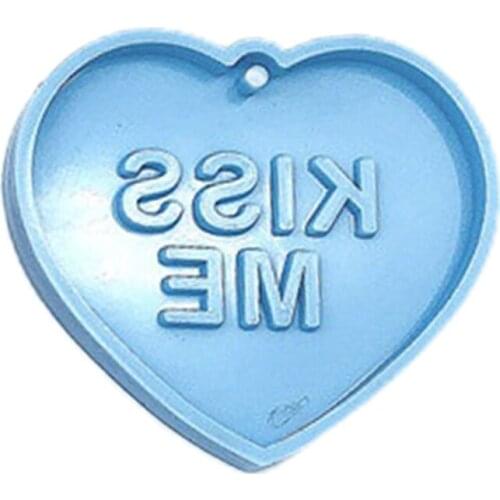 DIY Valentine Keychain Silicone Mould Handmade Crafts Jewelry Pendants Making Tool Epoxy Resin Mold E56C