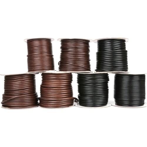5/10 Meters Black 2.5/3/3.5/4/5mm Waxed Leather Cord Thread Wax Beading Wire Cord Strap Necklace Bracelet DIY Jewelry Findings