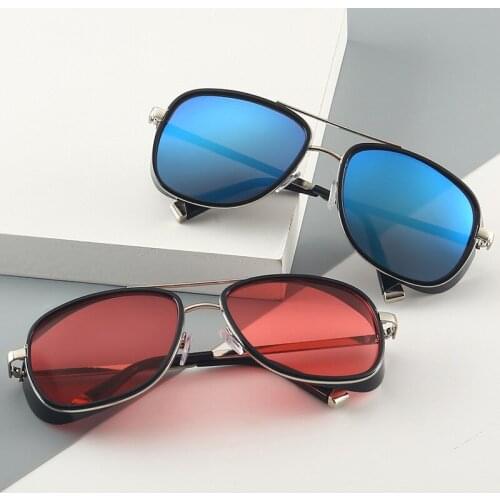 Steampunk Sunglasses Tony Stark Flight Style Men Women Square Brand Design Sun Glasses Oculos Retro Male Iron Man 3