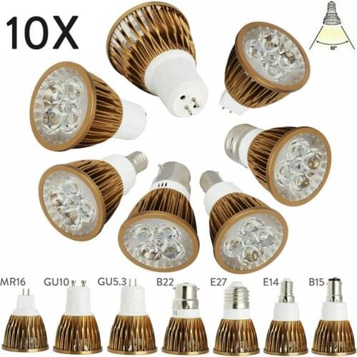 10pcs LED Spotlight Bulbs Lamp GU10 E12 B22 B15 E27 E14 MR16 DC 12V 9W 12W 15W Replace Halogen Lamp AC 85-240V Lamps Light Bulb