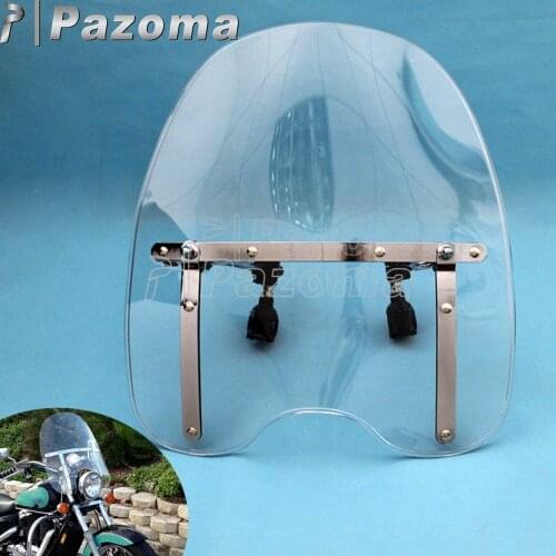 Clear Windshield Windscreen for Honda Shadow ACE Aero RS Sabre Spirit 1100 750 Suzuki Kawasaki Yamaha Cruisers & Standards