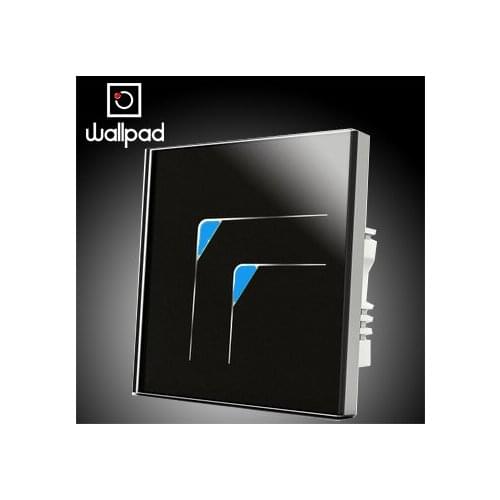 Waterproof Led 2 gang 1 way light switch touch 110V~220V Hot Wallpad Black Crystal Glass touch wall switch