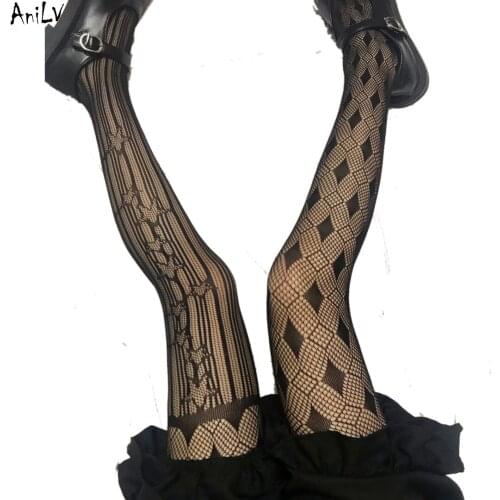 AniLV Red Queen Magic Tights Stockings School Student Lolita Girl Rhombic Pantyhose Stocking Cosplay Costume