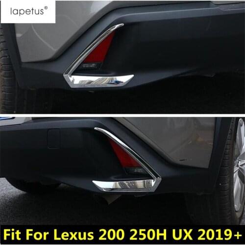 Lapetus ABS Chrome Accessories Fit For Lexus UX 200 250H 2019 - 2021 Tail Rear Fog Lights Lamp Eyelid Eyebrow Strip Cover Trim