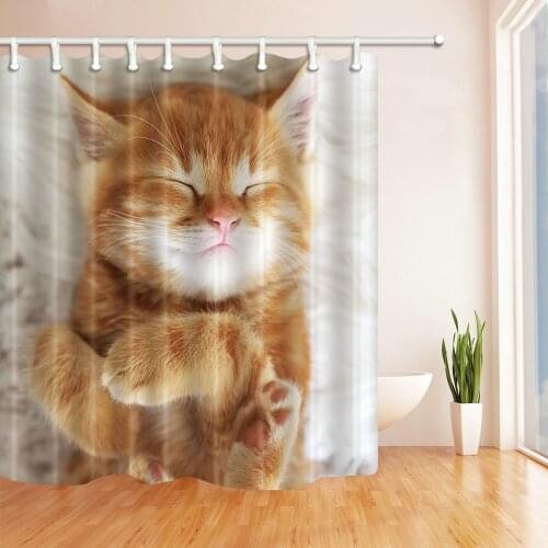 Cat Dog Bird Shower Curtain Waterproof Polyester Fabric Shower Curtain for The Bathroom with 12 Hooks