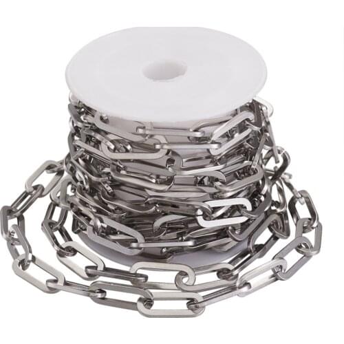 1 Roll 304 Stainless Steel big Chains Drawn Elongated Cable Chains Unwelded for Bracelet Necklace DIY Jewelry Making Accessories