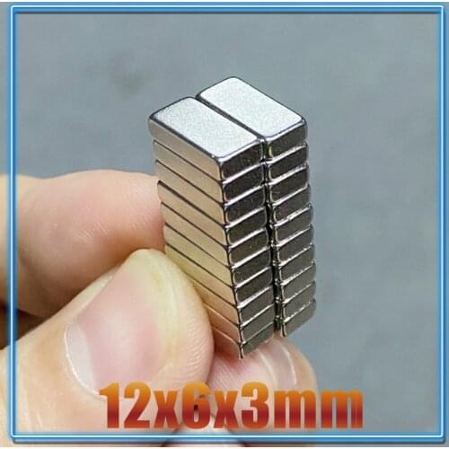 10~500Pcs 12x6x3 Neodymium Magnet 12*6*3 N35 NdFeB Magnets Block Super Powerful Strong Permanent Magnetic imanes Block