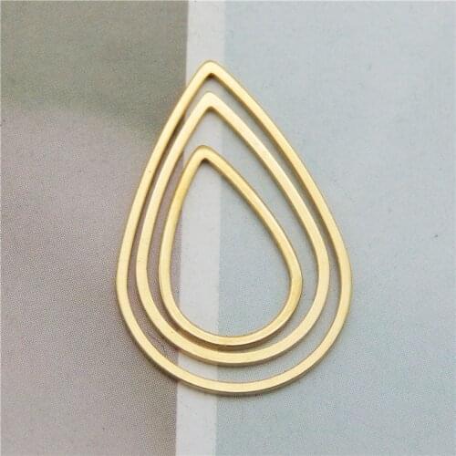 12pcs/lot Teardrop Charms For Earrings Finding Necklace Jewelry Making Hollow Waterdrop Shape Pendant Connector Wholesale Gifts