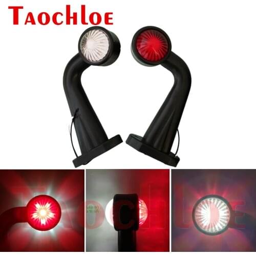 2Pcs LED Parking Marker Lights Truck 12V 24V Side Rear Position Signaling Lamp Trailer Tractor Lorry Clearance Lamps Red White