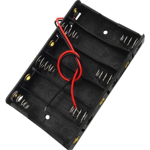 3PCS 6 x AA Battery Storage Case Plastic Box Holder with 6'' Cable Lead