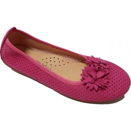 Ballerinas suede chopped fuxia with rosettes of Dobsons.com Girls