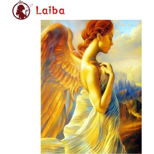 Diamond Embroidery Fantasy art, angel girl with wings Diamond Painting Full Square round drill Mosaic Cross Stitch Wall Art