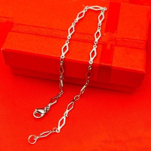 Men Women Chain Width 3.8mm 16" 18" 20" 22" Inches Quadrilateral Chain Fashion Necklace Stainless Steel Necklace